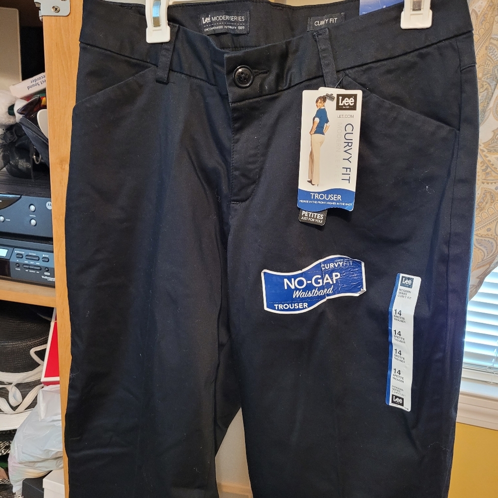 Lee Curvy Fit Midrise black pants, 14sp
